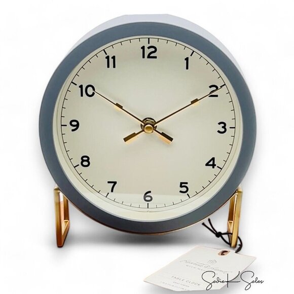 Hearth & Hand Magnolia Round Decorative Tabletop Clock Gray Brass - Target 2022 - Picture 5 of 5